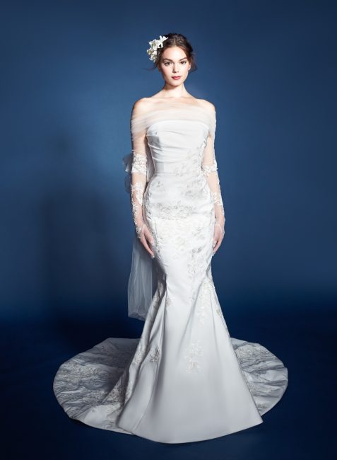 Embroidered Strapless Fitted Gown | Kleinfeld Bridal