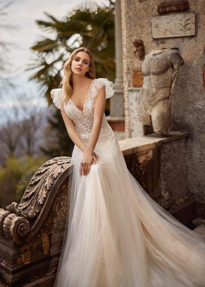 Bohemian Romantic Dropped Waist Beaded Gown | Kleinfeld Bridal