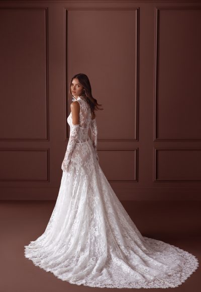 Sleeveless V-Neck Lace A-Line Wedding Dress by Pnina Tornai - Image 4