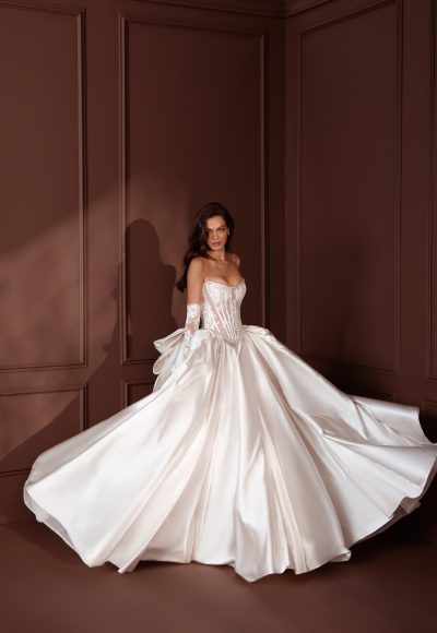 LtuSun Breathable Thin Type Lace Corset Strapless Wedding Dress