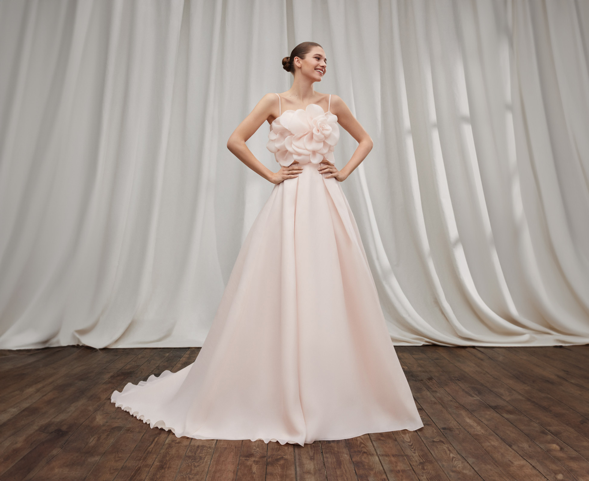 Tea Length Blush Pink Vintage Wedding Party Dress – misaislestyle