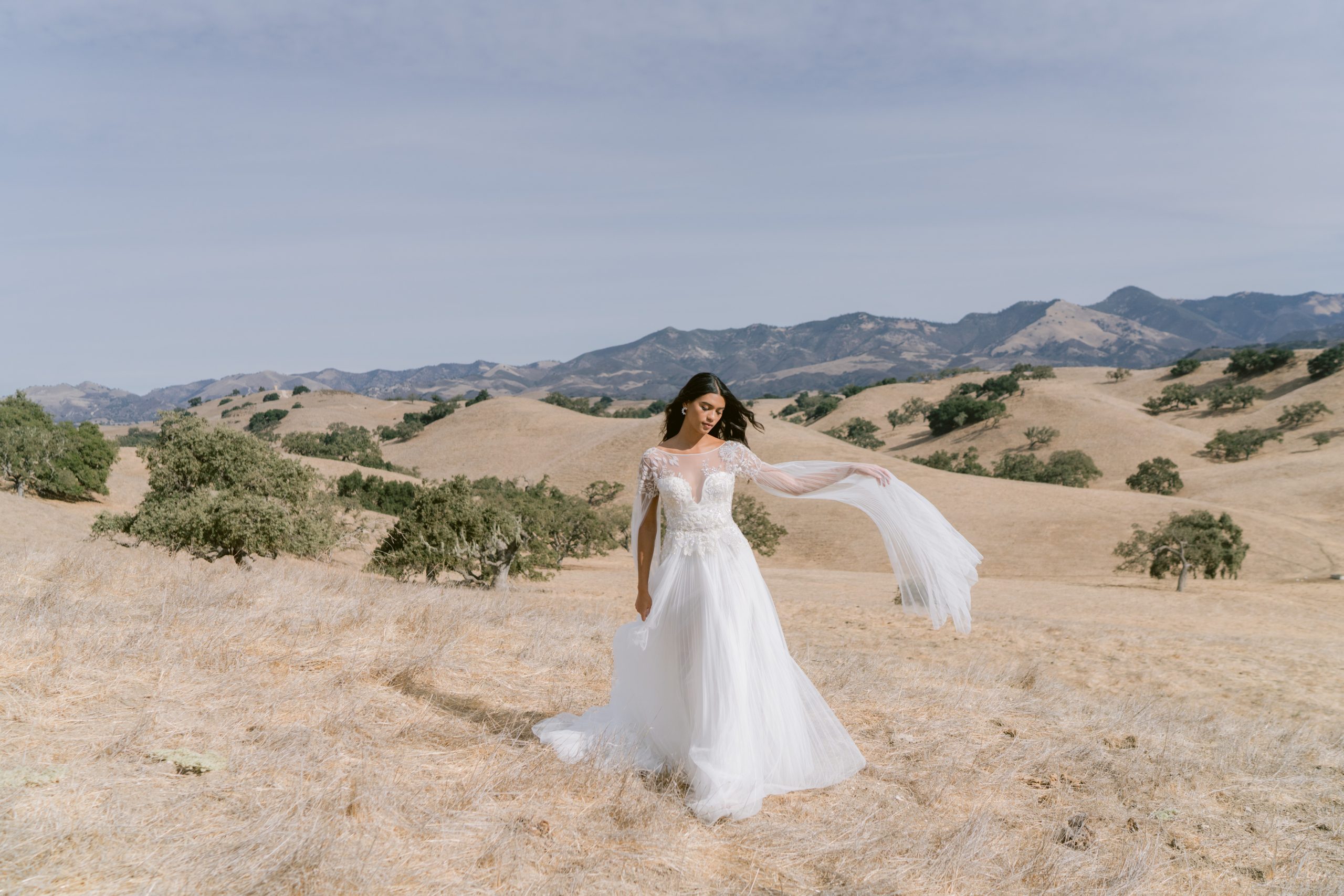 Illusion Lace Neck & Sleeve Modest A-line Wedding Dress - VQ