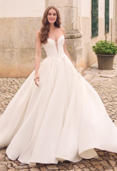 Simple Corset Basque-Waist Ball Gown by Maggie Sottero