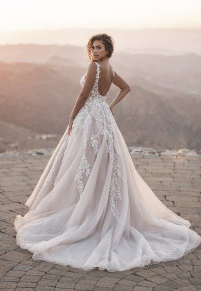 V-Neck Tulle Ball Gown With Open Back by Allure Bridals - Image 2