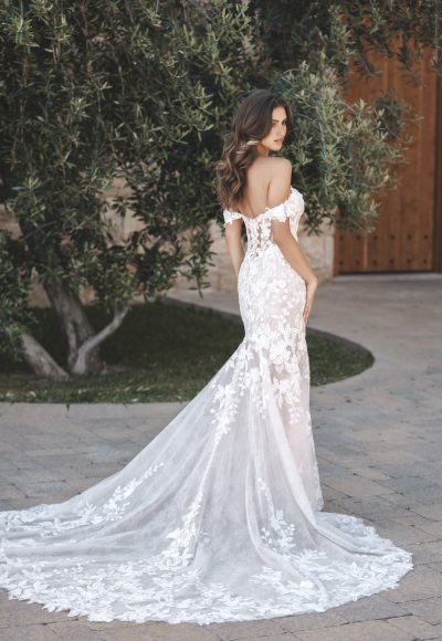 Romantic Lace Fit-and-Flare Wedding Dress by Allure Bridals - Image 2