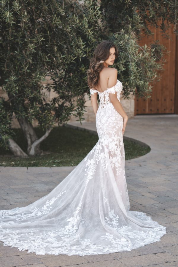 Romantic Lace Fit-and-Flare Wedding Dress by Allure Bridals - Image 2