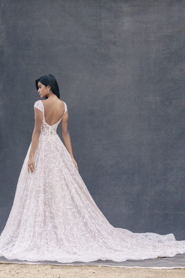 Cap Sleeve Beaded Ball Gown by Allure Bridals - Image 2