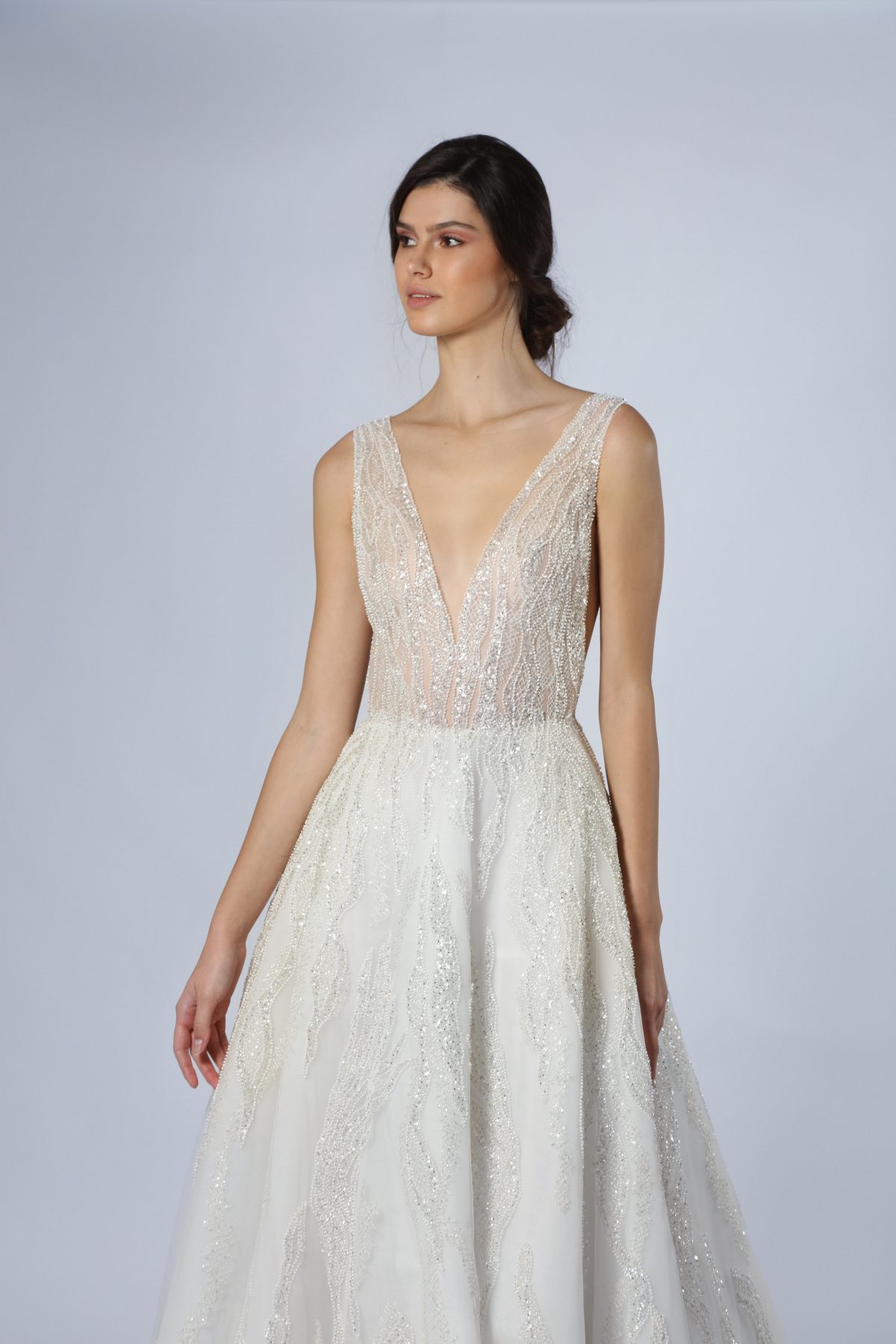 Embellished V-Neck A-Line Gown | Kleinfeld Bridal