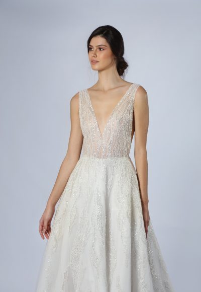 Embellished V-Neck A-Line Wedding Dress by Tony Ward - Image 2