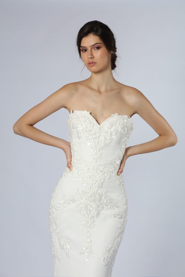 Strapless Sweetheart Fit-and-Flare Wedding Dress by Tony Ward - Image 2