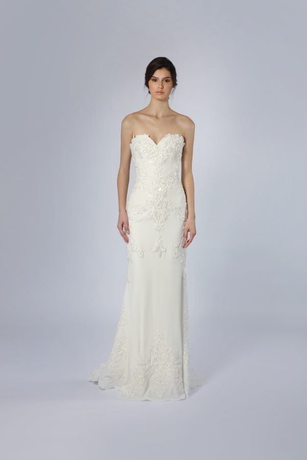 Strapless Sweetheart Fit-and-Flare Wedding Dress by Tony Ward - Image 1