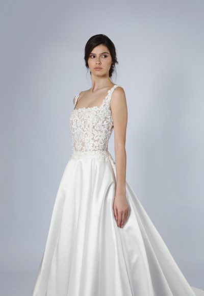 Embroidered Square-Neck A-Line Wedding Dress by Tony Ward - Image 2