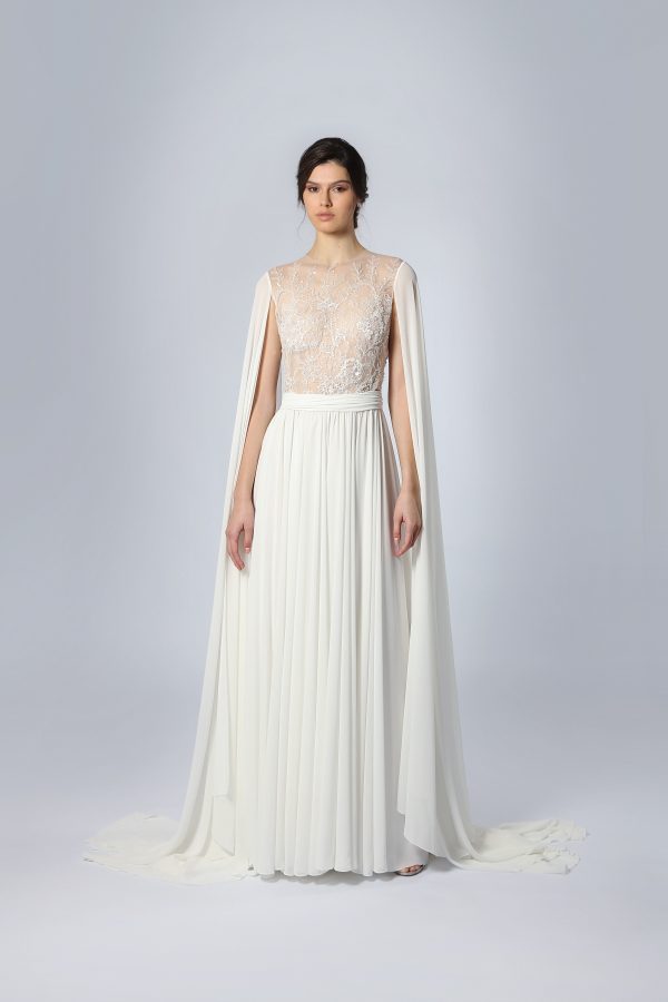 Ethereal A-Line Wedding Dress With Cape by Tony Ward - Image 1