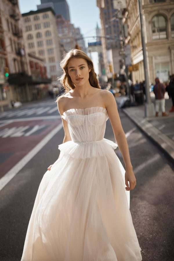 Chic And Ethereal Tulle A-Line Wedding Dress by Netta BenShabu Elite Couture - Image 1