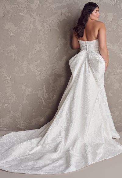 Strapless Jacquard Fit-and-Flare Wedding Dress by Maggie Sottero - Image 4