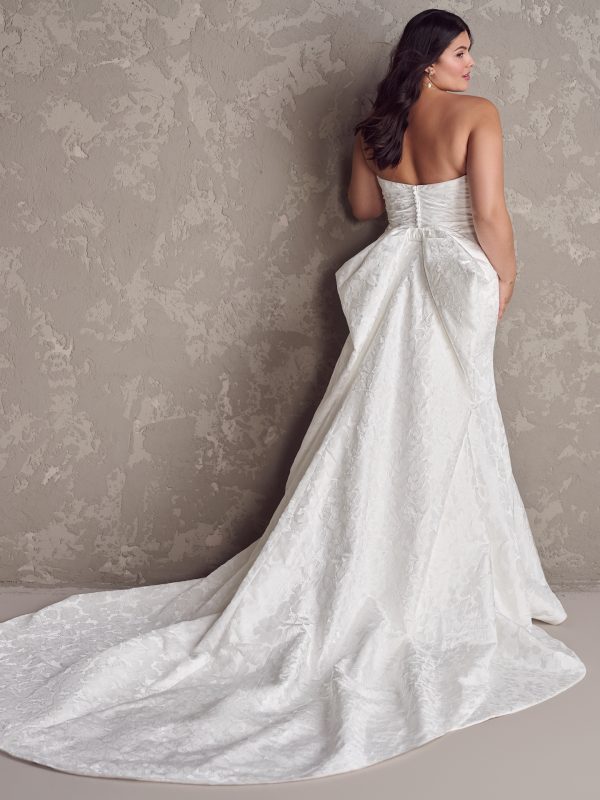 Strapless Jacquard Fit-and-Flare Wedding Dress by Maggie Sottero - Image 4