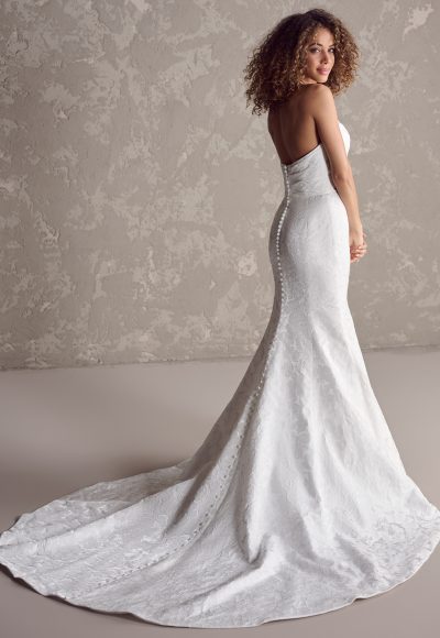 Strapless Jacquard Fit-and-Flare Wedding Dress by Maggie Sottero - Image 2