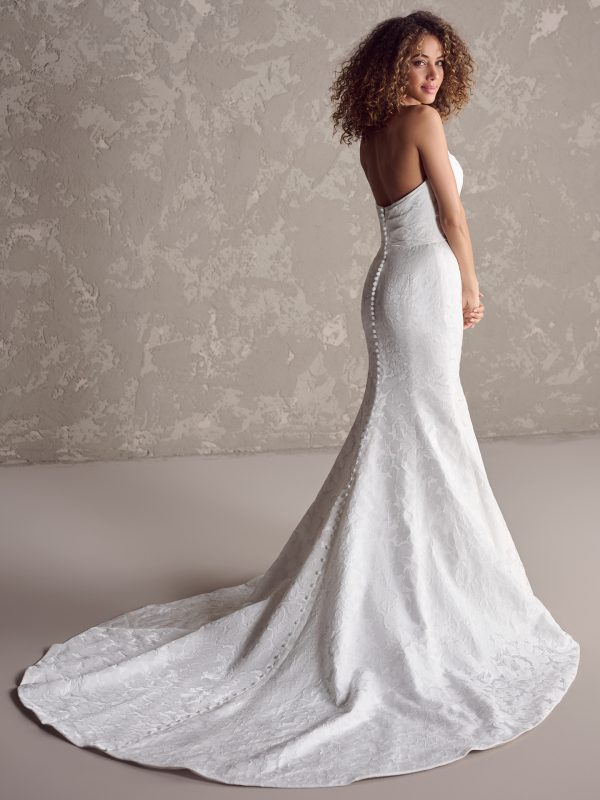 Strapless Jacquard Fit-and-Flare Wedding Dress by Maggie Sottero - Image 2