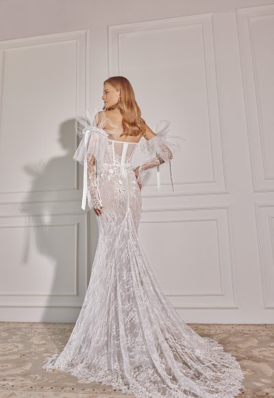 Romantic Lace Fit-and-Flare Gown With Detachable Sleeves by Tal Kedem Bridal Couture - Image 2