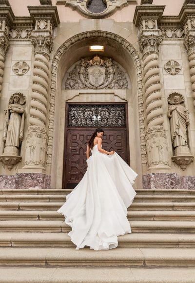 Simple And Chic Ball Gown With Slit by Essense of Australia - Image 2