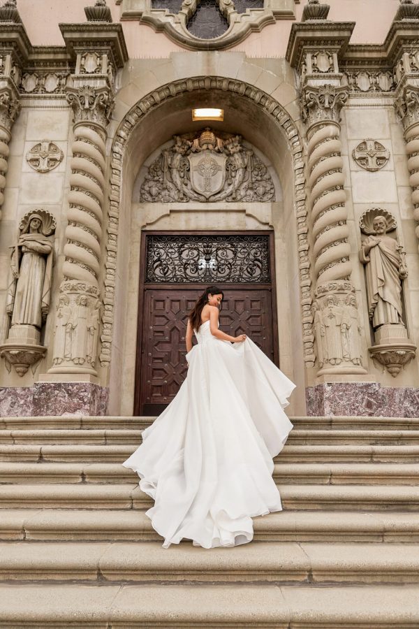 Simple And Chic Ball Gown With Slit by Essense of Australia - Image 2