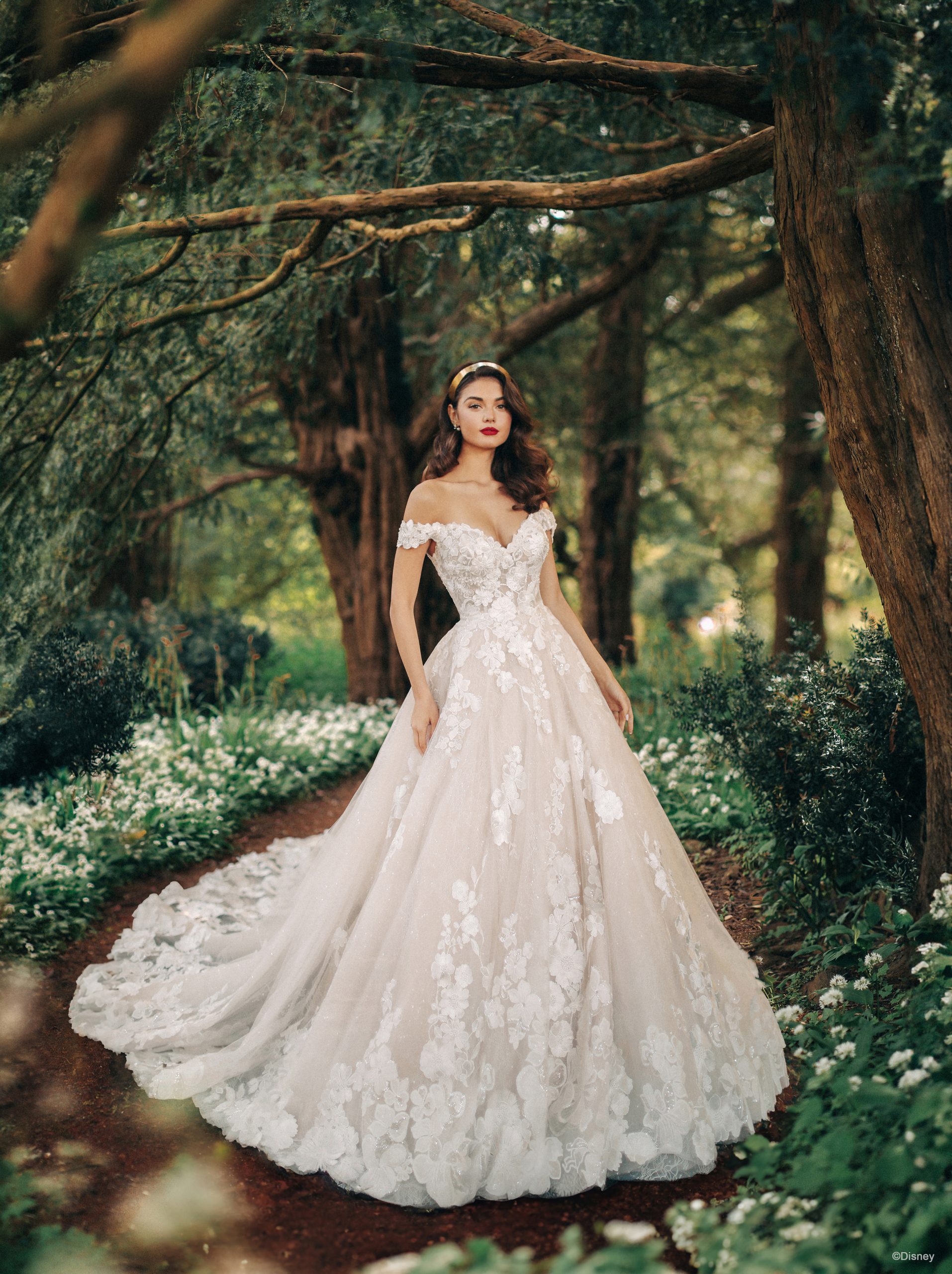 Off-the-Shoulder Dramatic Floral Ball Gown With Buttons | Kleinfeld Bridal