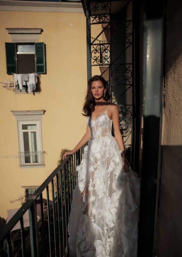 Romantic Floral A-Line Gown by Eden Aharon - Image 1