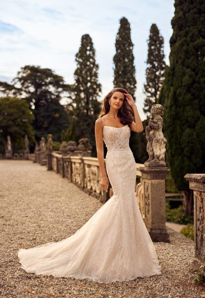 Fit-and-Flare Wedding Dress in Pearl Mikado