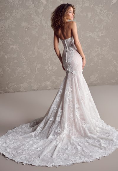 Strapless Floral Fit-and-Flare Gown by Maggie Sottero - Image 2