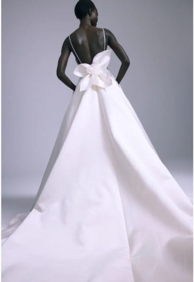 Chic And Modern Satin Ball Gown With Rosette Detail by Amsale - Image 2