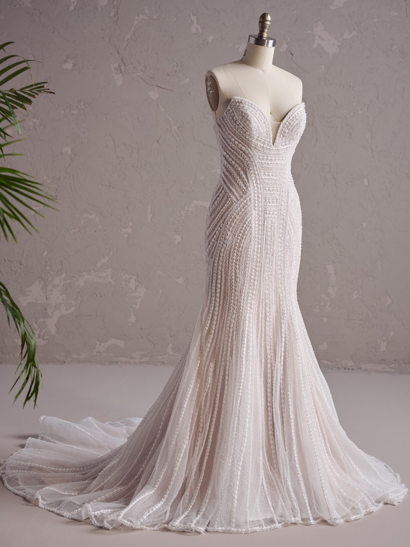 Strapless Beaded Fit-and-Flare Gown | Kleinfeld Bridal