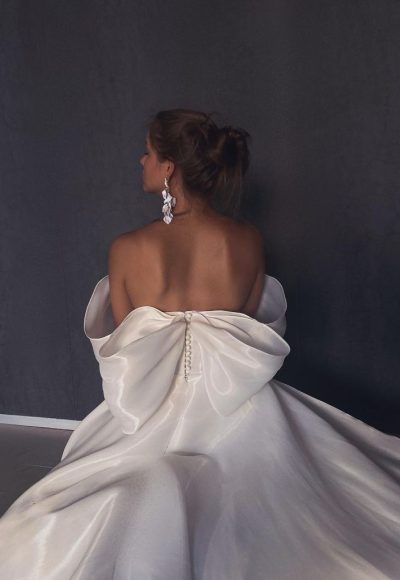 Off-The-Shoulder Mini Dress With Overskirt And Bow by Tal Kedem Bridal Couture - Image 2