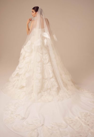 Strapless Textured Organza Ball Gown by Nicole + Felicia - Image 2