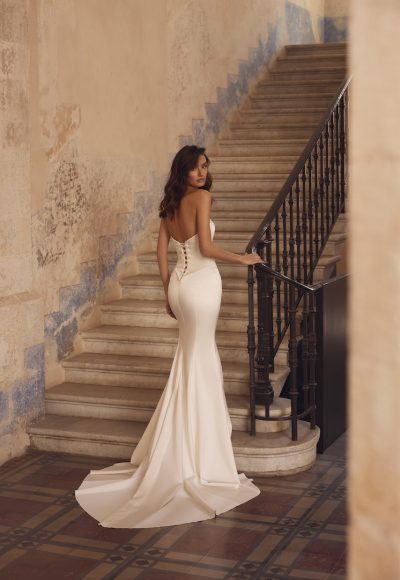 Satin Fit-and-Flare Wedding Dress With Detachable Bolero by Love by Pnina Tornai - Image 2