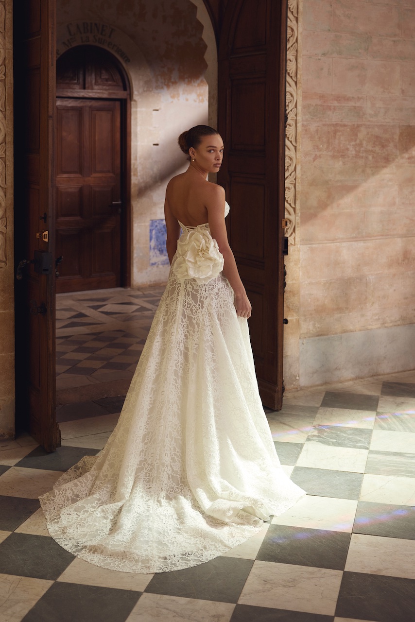 Drop-Waist Lace A-Line Wedding Dress by Love by Pnina Tornai - Image 2
