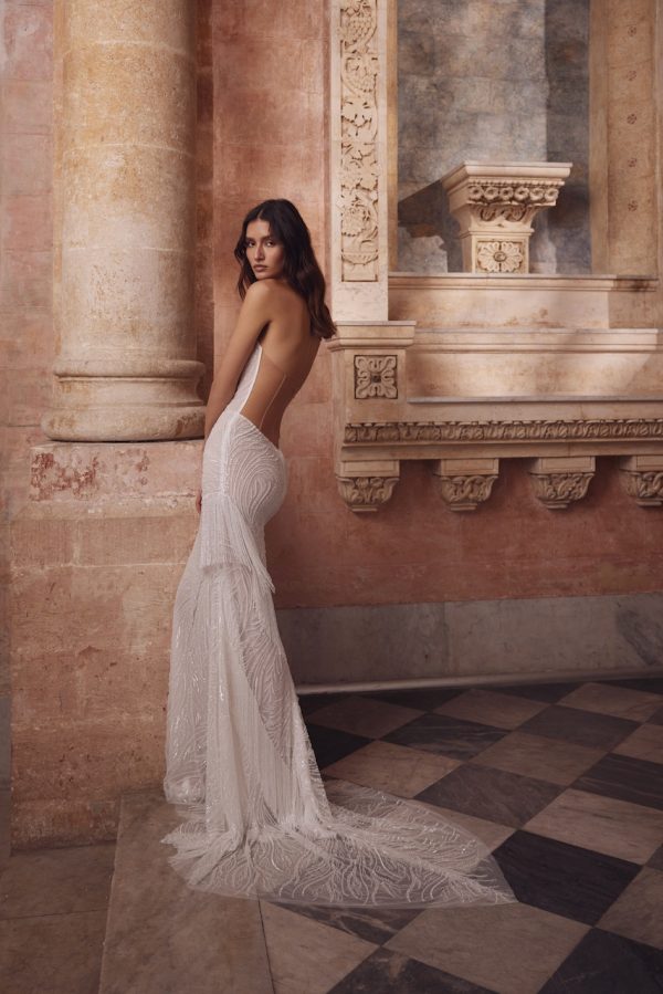 Beaded Sheath Wedding Dress With Open Back by Love by Pnina Tornai - Image 2