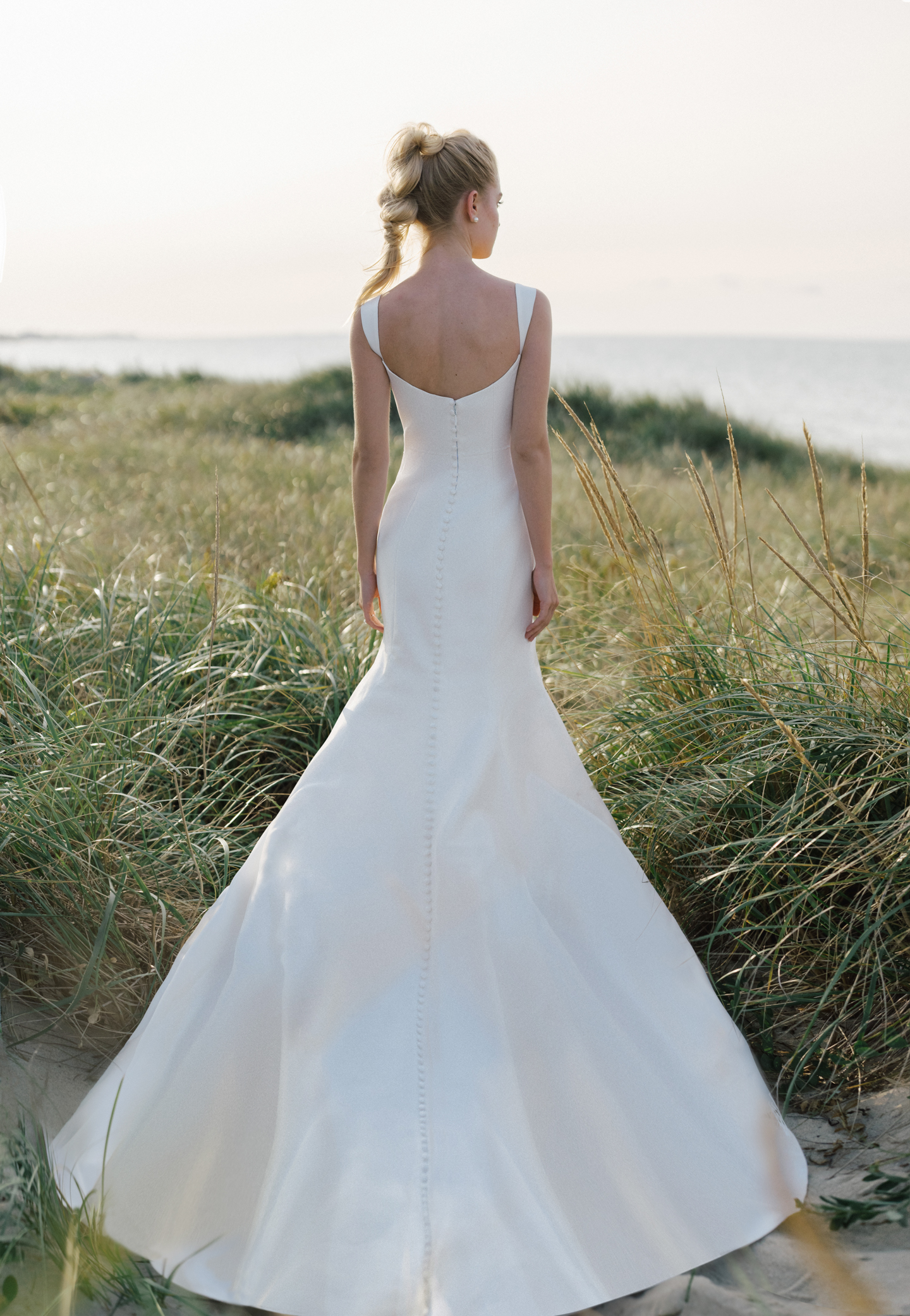 Sophisticated Fit-and-Flare Wedding Dress With Detachable Overskirt by Anne Barge - Image 2