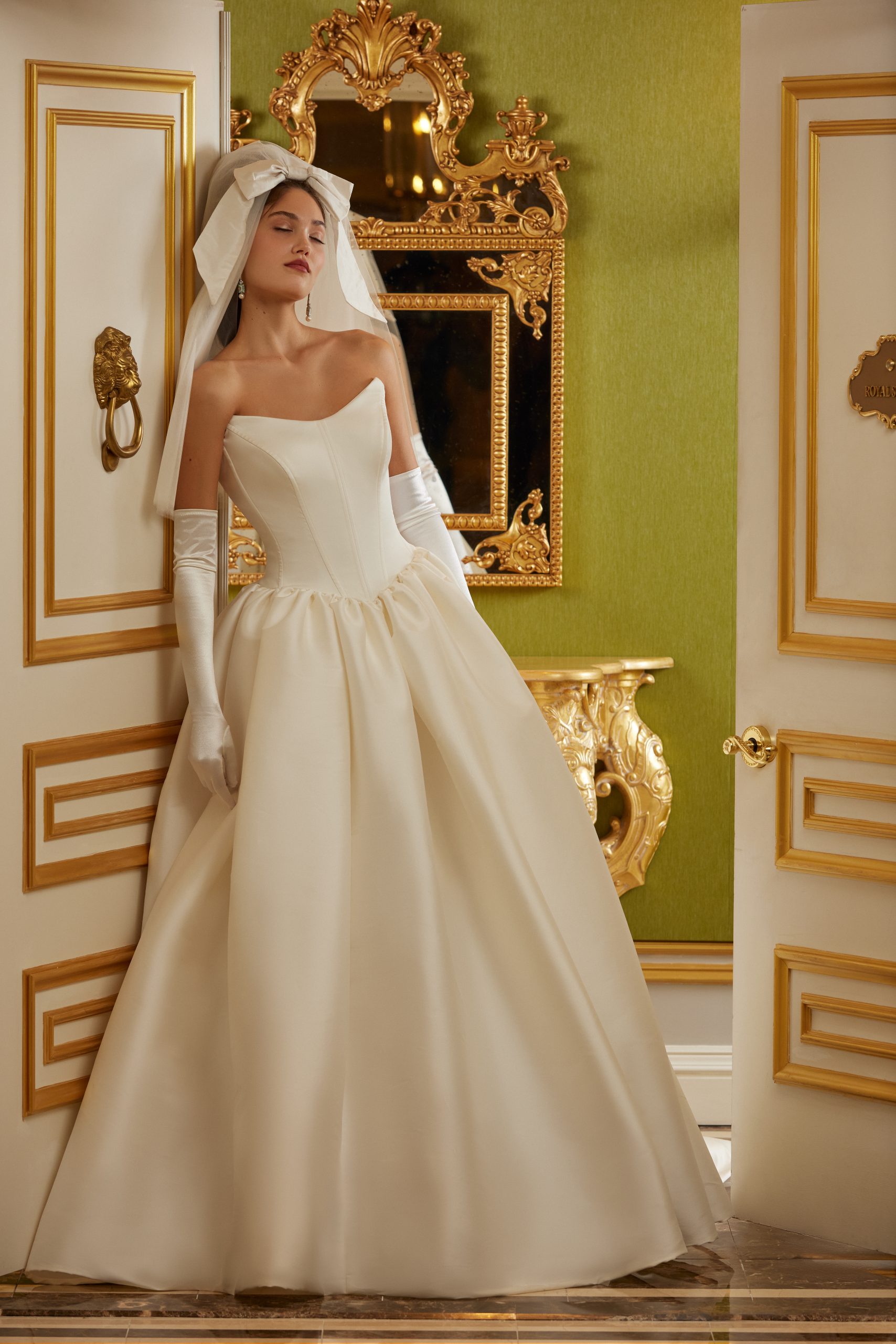 Timeless Drop-Waist Ball Gown With Bow by Sareh Nouri - Image 1