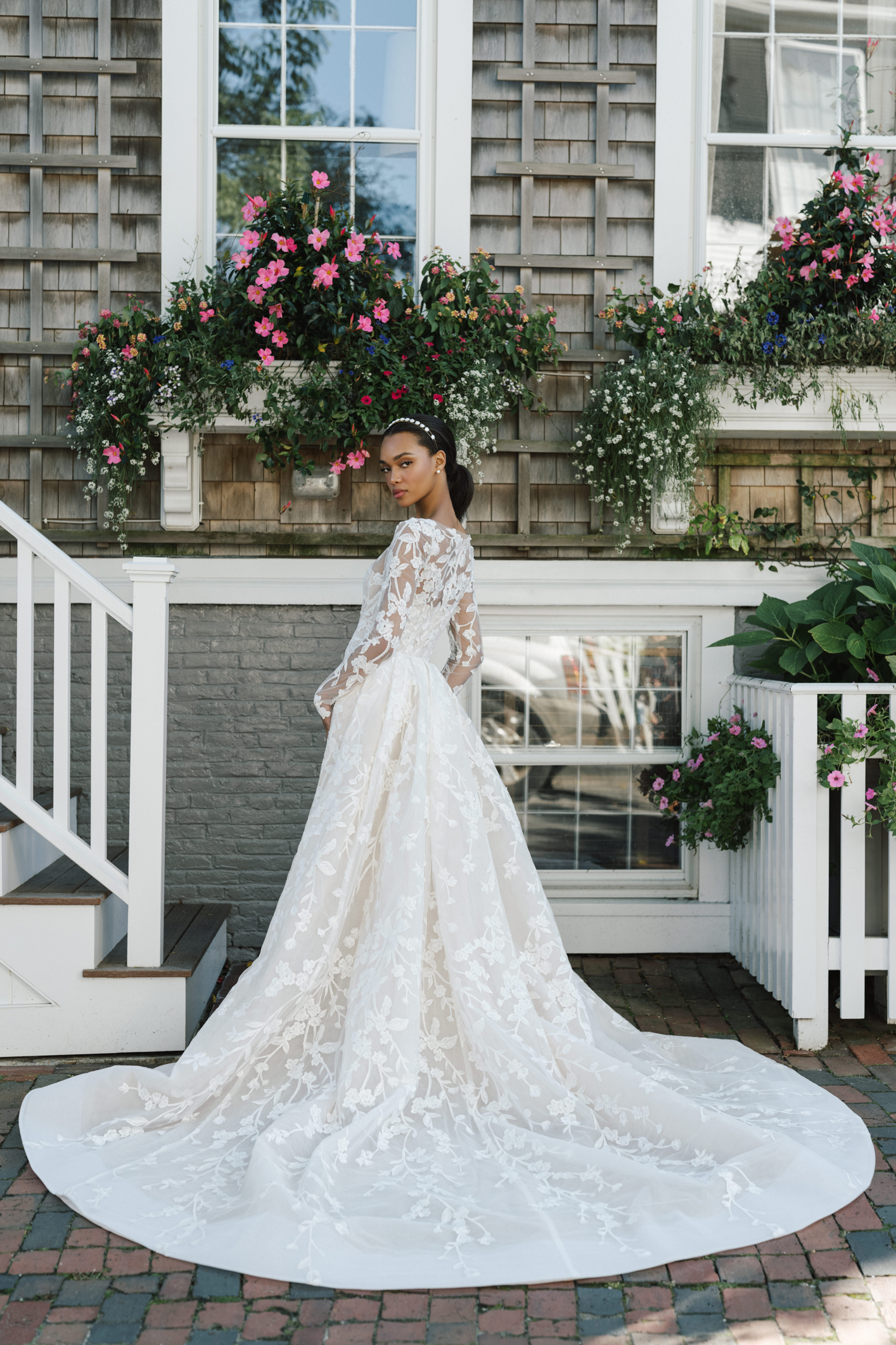 Detachable Floral Embroidered Overskirt by Anne Barge - Image 1