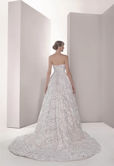 Unique And Romantic 3D Floral Ball Gown by Tony Ward - Image 2