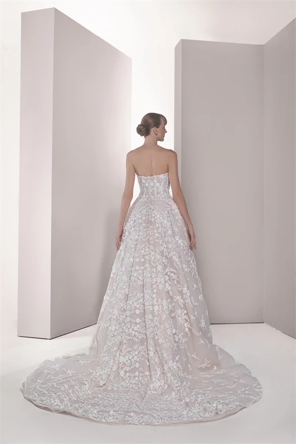 Unique And Romantic 3D Floral Ball Gown by Tony Ward - Image 2
