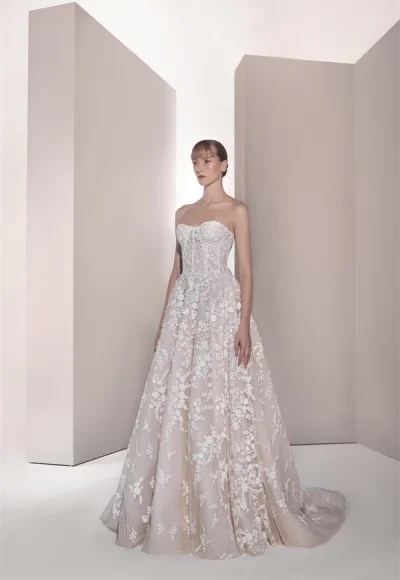 Unique And Romantic 3D Floral Ball Gown by Tony Ward