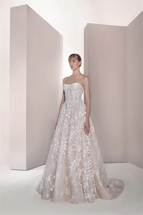Unique And Romantic 3D Floral Ball Gown by Tony Ward - Image 1