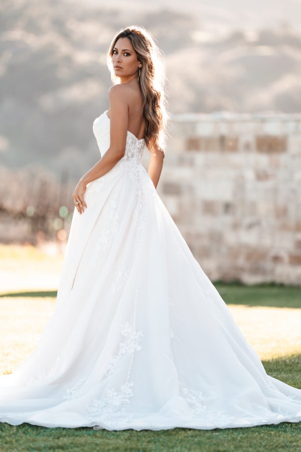 Romantic And Timeless Strapless Ball Gown With Buttons by Allure Bridals - Image 2