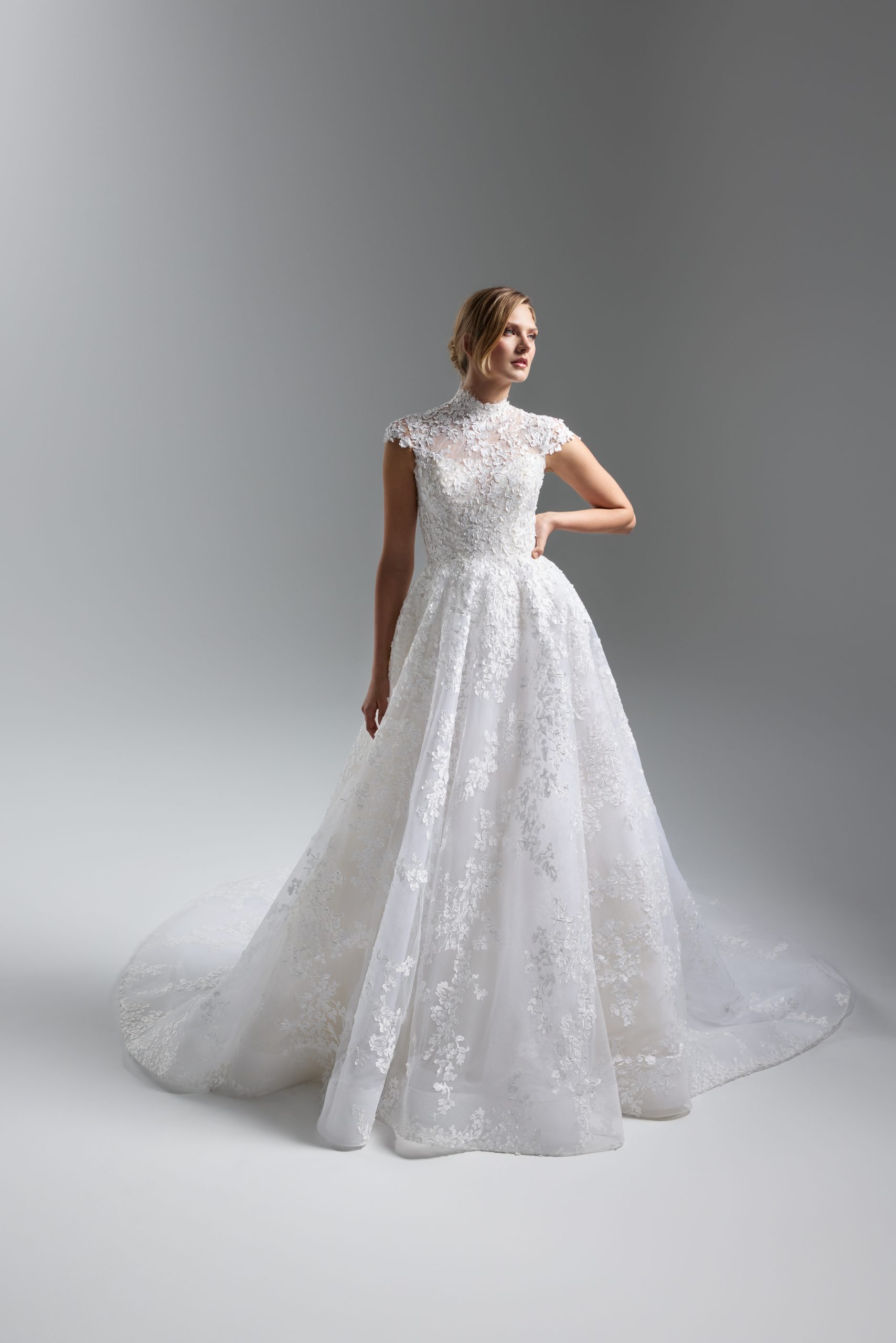 Classic And Romantic Floral-Embroidered Ball Gown by Lazaro - Image 1