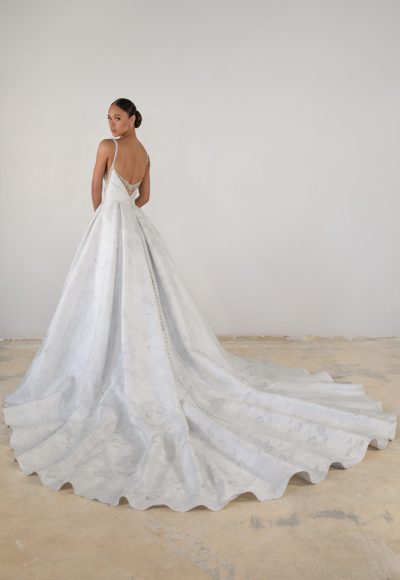 Modern And Romantic Jacquard Ball Gown With Illusion Back by Martina Liana Luxe - Image 2