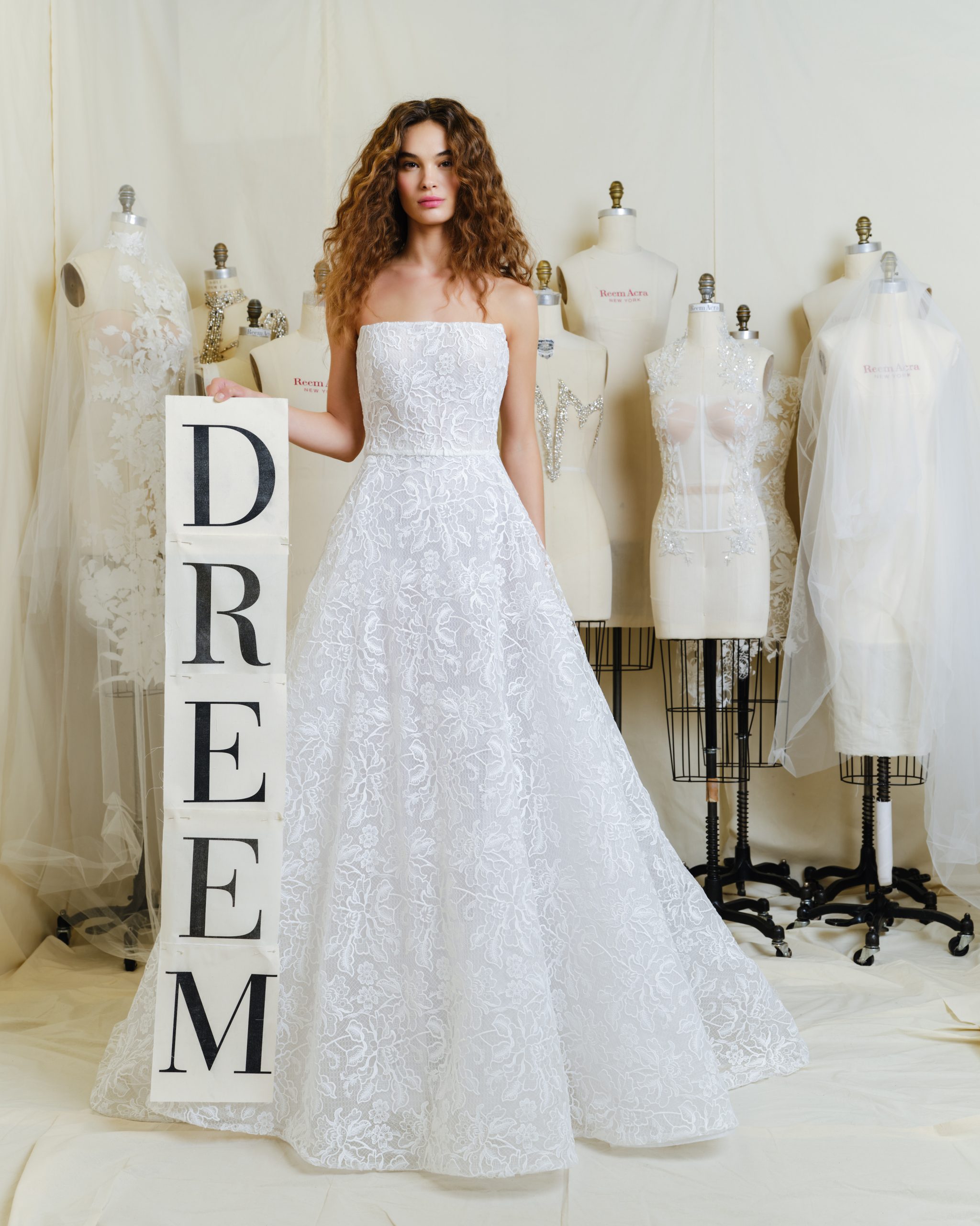 Classic And Feminine Strapless Lace A-Line Wedding Dress With Detachable Bolero by Reem Acra - Image 1