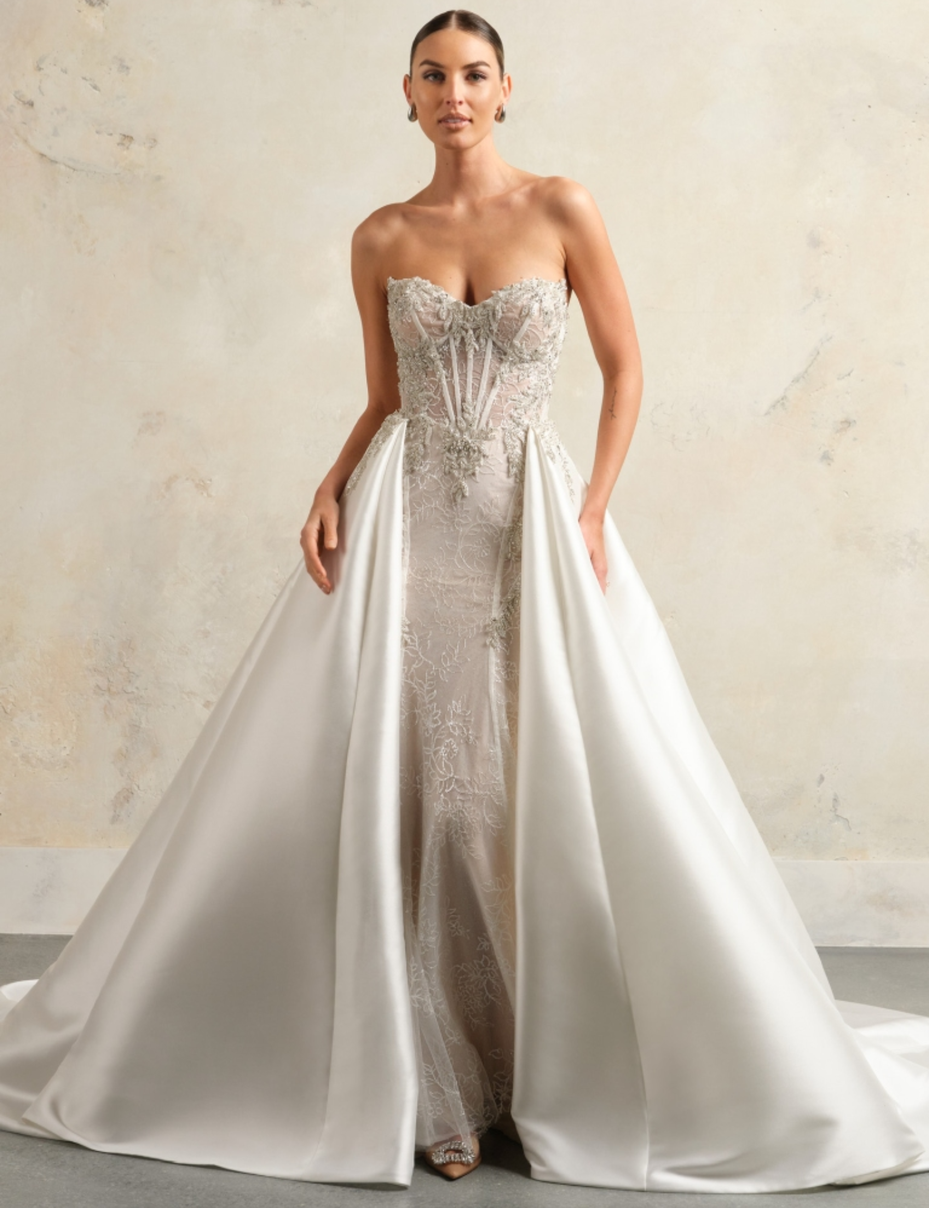 Detachable Silk Mikado Overskirt by Maggie Sottero - Image 1