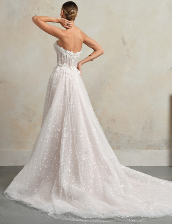 Chic and Playful Embellished Floral A-Line Gown by Maggie Sottero - Image 3