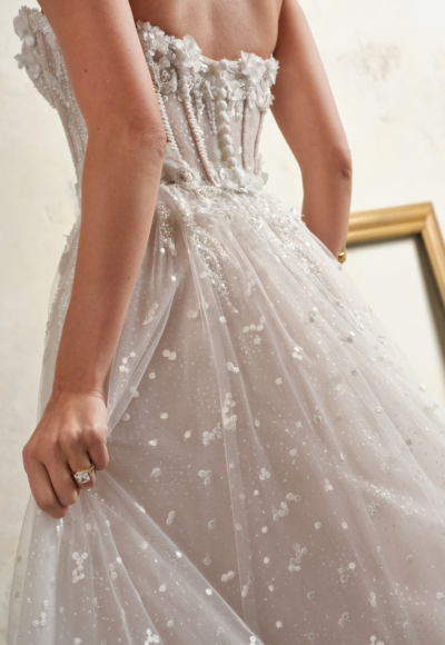 Chic and Playful Embellished Floral A-Line Gown by Maggie Sottero - Image 4